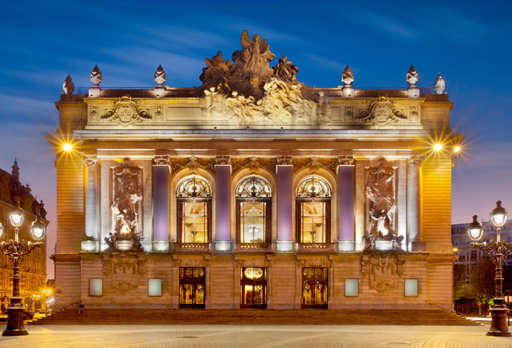 Photo prise de nuit de l'Opéra de Lille
