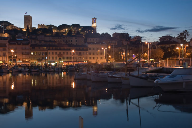 Photo prise de nuit de Cannes