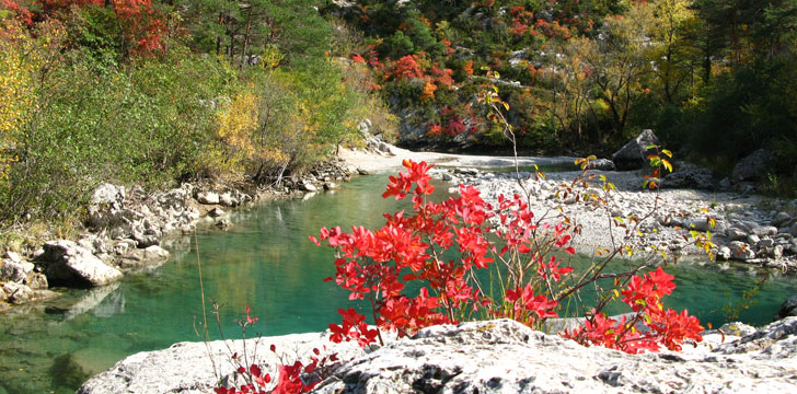 La rivière de l'Artuby à Rancoumas dans le parc naturel régional du Verdon