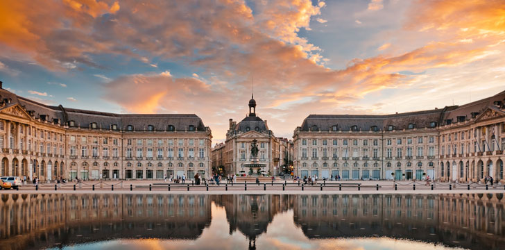 La place de la Bourse à Bordeaux