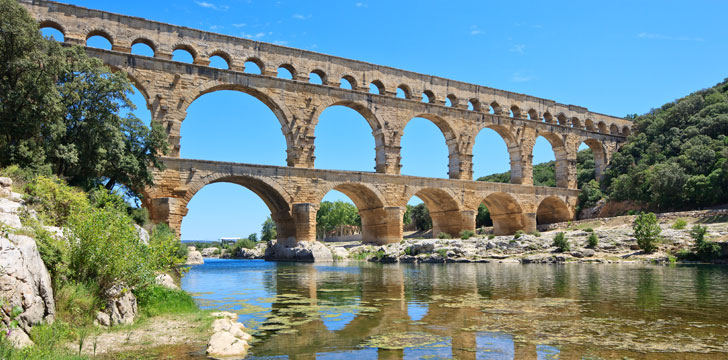 Le Pont du Gard dans le département du Gard