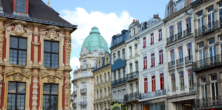 Belles façades d'immeubles à Lille 