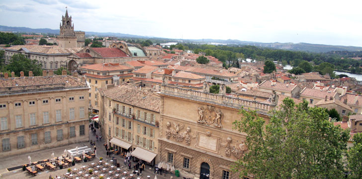 Le centre-ville d'Avignon (Vaucluse)