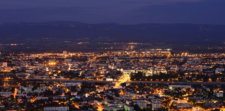 La ville de Valence, dans le département de la Drôme en France